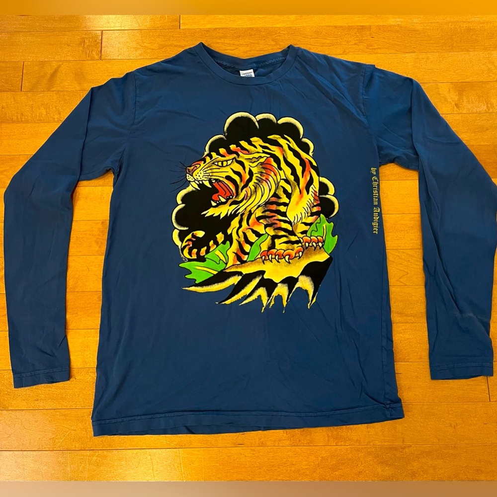 Don Ed Hardy Designs Long Sleeve Tiger Christian Audigier Size L